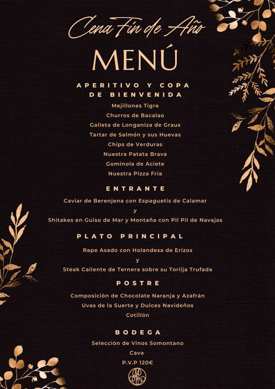 Cena Nochevieja 2025 Restaurante San Ramón